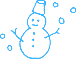 雪だるまの手書きイラスト
